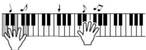 YAMAHA PSR-E483 - Probeer een akkoord te spelen in het automatische begeleidingsgedeelte van het keyboard. - 1
