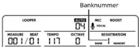 Banknummer LOOPER AUTO 04 MIC BOOST MEASURE BEAT TEMPO OCTAVE VOCAL REGISTRATION BANK MEMORY