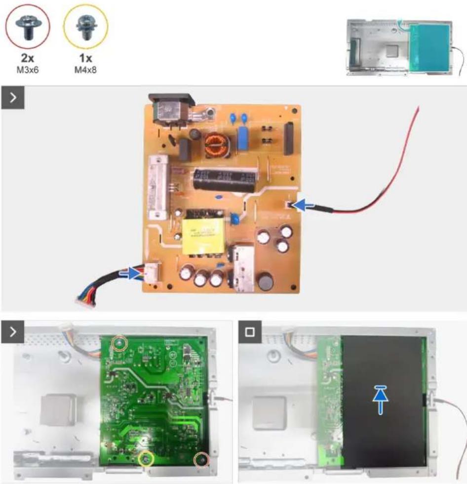 DELL E2426HB - Installing the power board - 1