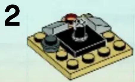 3D diagram of a LEGO base with embedded components (no text or symbols)