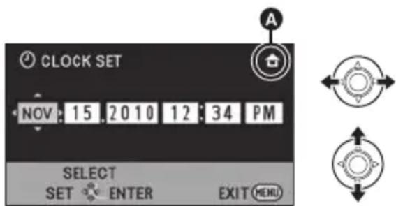 CLOCK SET NOV: 15 2010 12:34 PM SELECT SET ENTER EXIT MENU