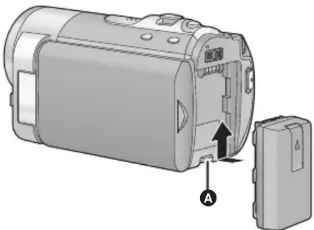 PANASONIC SDR-T50P/PC - Inserting the battery - 1