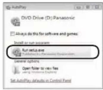AutoPlay DVD Drive (D:) Panasonic Always do this for software and games Install or run automatic Run setup.exe Published by Panasonic Corporation General options Open folder to view files using Windows Exploration Set AutoPlay defaults in Control Panel