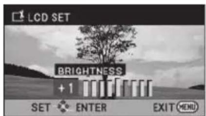 LCD SET BRIGHTNESS +1 SET ENTER EXIT MENU