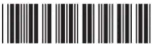 Barcode image with black and white vertical bars, no visible text or symbols beyond the pattern