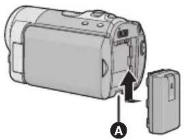 PANASONIC SDR-T50P/PC - - Inserting the battery - 1