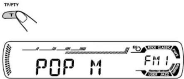 JVC KD-SC607EE - Press and hold T TP/PTY for more than 2 seconds while listening to an FM station. - 1
