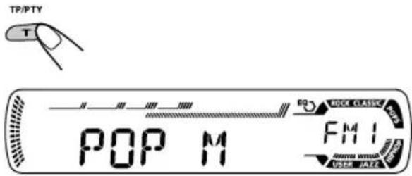 JVC KD-SC607EE - Press and hold T TP/PTY for more than 2 seconds while listening to an FM station. - 1