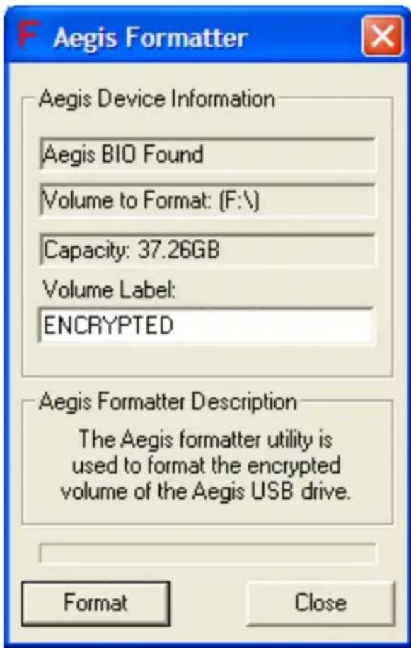 Apricorn Aegis Vault 160GB - To format the encrypted partition: - 1