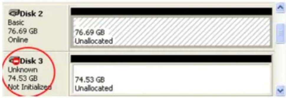 Apricorn Aegis Vault 160GB - Initializing the Non-encrypted partition using Disk Management - 1