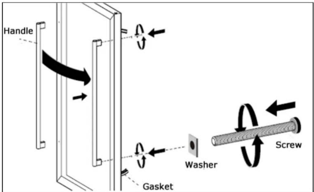 BAUMATIC BWC1215SS - Reversing the door handle - 3