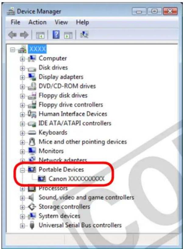 CANON Ixus SD4000 IS - Click the [+] symbol beside the [Other devices], [Portable Devices] and/or [Imaging devices] category. - 1
