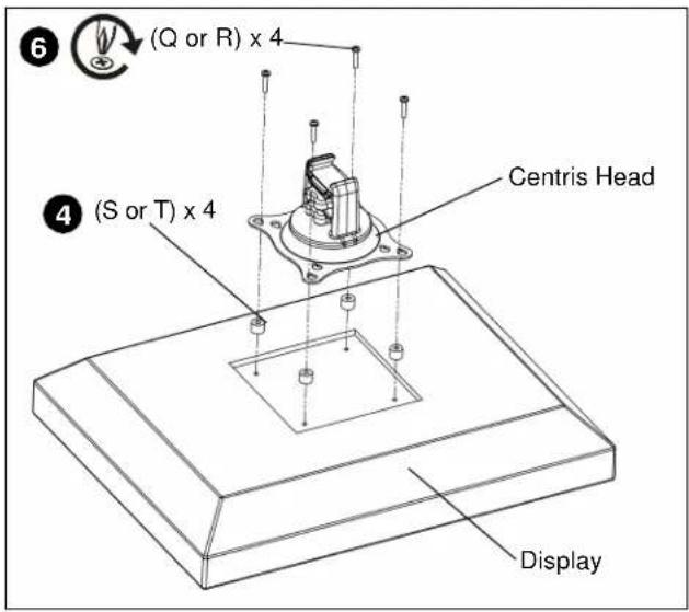 (6) (Q or R) x 4 (4) (S or T) x 4 Centris Head Display