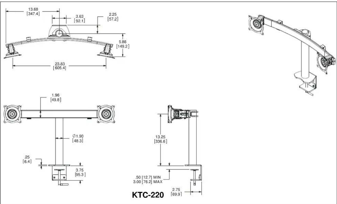 Chief KTC225S - DIMENSIONS - 1