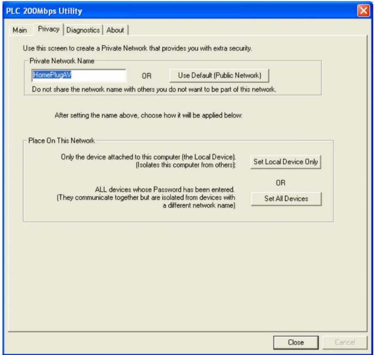 Longshine LCS-PL200-KIT - "Use Default (Public Network)" button - 1