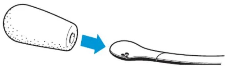 SENNHEISER HME 43-3 - Replacing the wind screen - 1