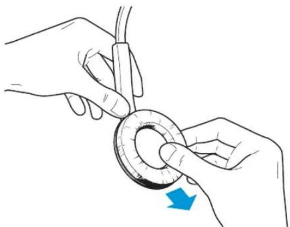 SENNHEISER HME 43-3 - Replacing the earpads - 1