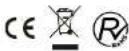 Two safety symbols: a crossed-out bottle and a hand holding a tool, both marked with no text.