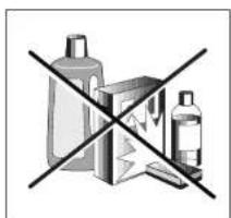 Prohibition sign with crossed-out boxes and a lightning bolt symbol, indicating no clear safety or drug use.