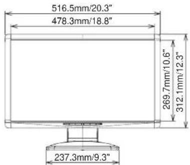 516.5mm/20.3" 478.3mm/18.8" 269.7mm/10.6" 312.1mm/12.3" 237.3mm/9.3"