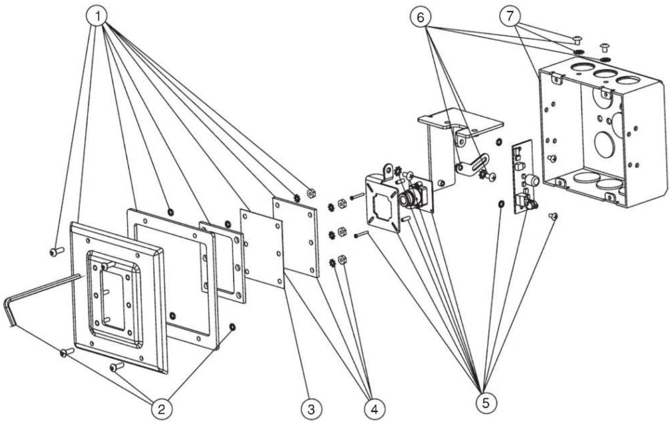 Moog Videolarm WS5-50NF - Exploded Diagram and Replacement Parts List - 1