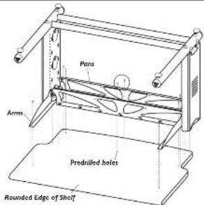 Pants Arms Predrilled holes Rounded Edge of Shelf