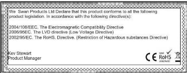 SWAN ST16020 - Declaration of EC Conformity - 1
