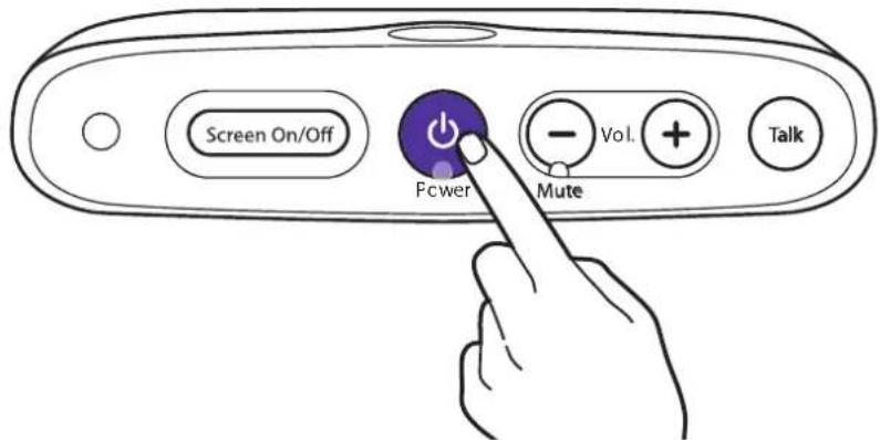 Screen On/Off Power Vol. Mute Talk