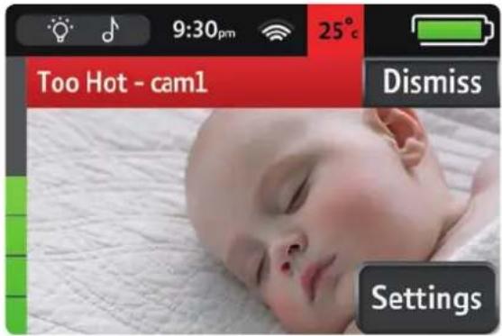 Too Hot - cam1 Dismiss Settings