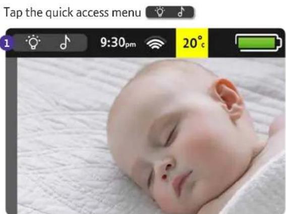 Tap the quick access menu 1 9:30pm 20°c