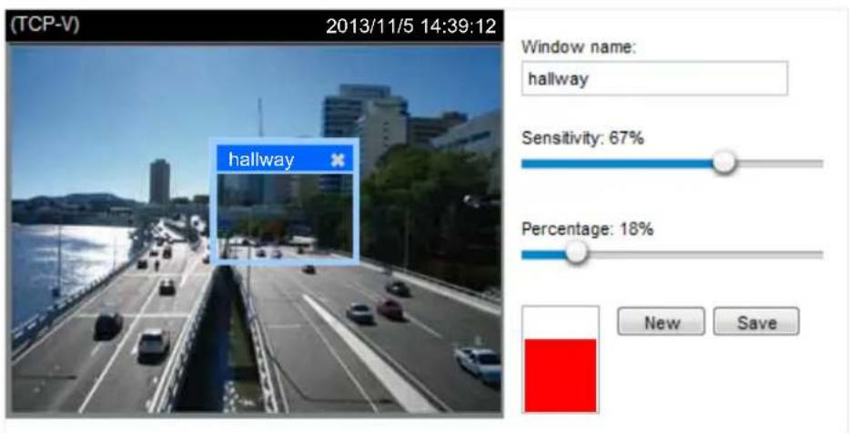(TCP-V) 2013/11/5 14:39:12 hallway Window name: hallway Sensitivity: 67% Percentage: 18% New Save