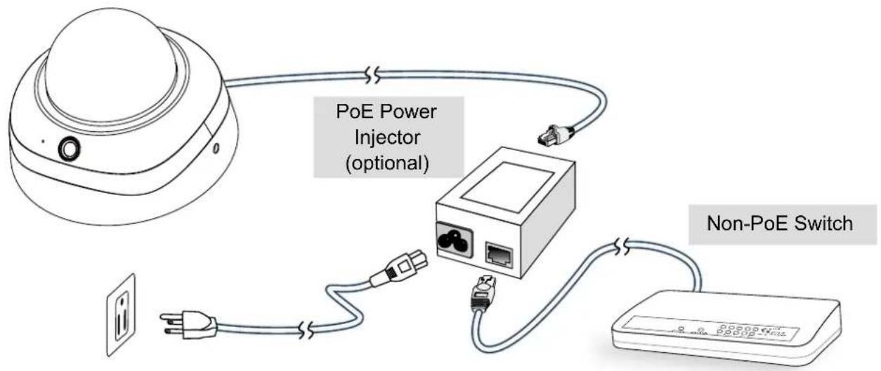 Vivotek FD8165H - - When using a non-PoE switch - 1