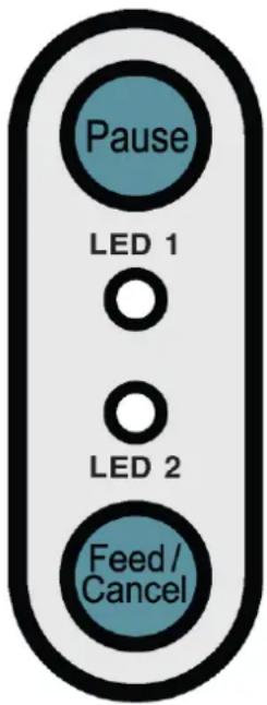 Pause LED 1 LED 2 Feed/ Cancel