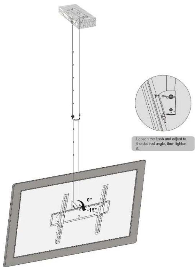 Loosen the knob and adjust to the desired angle, then lighten it. 0° -15°