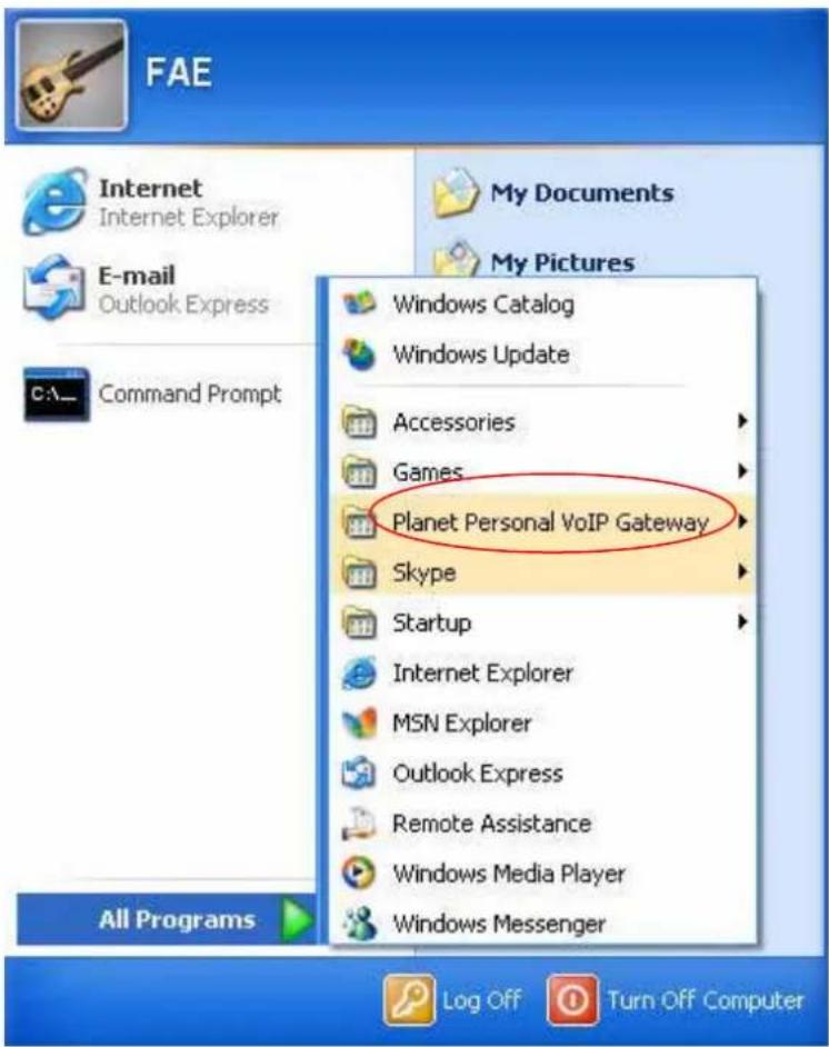 FAE Internet Internet Explorer My Documents My Pictures Windows Catalog Windows Update Accessories Games Planet Personal VoIP Gateway Skype Startup Internet Explorer MSN Explorer Outlook Express Remote Assistance Windows Media Player Windows Messenger All Programs Log Off Turn Off Computer