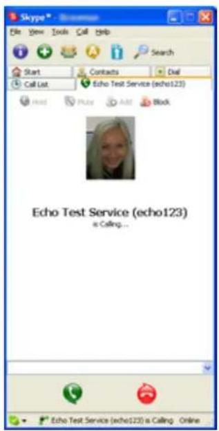 Echo Test Service (echo123) is Calling...