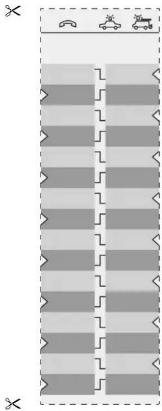 Diagram showing a grid layout with car icons and a pair of scissors, likely representing a parking or parking system layout.
