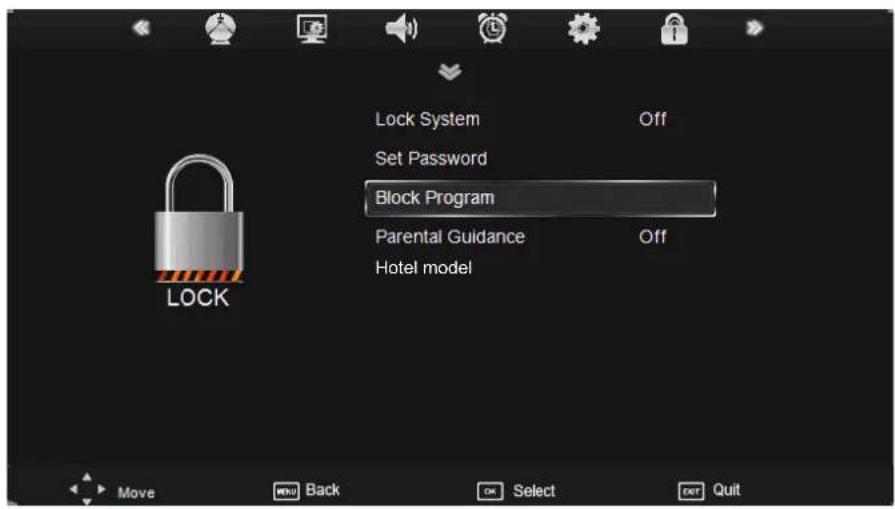 DENVER LDD-2655DVBT - LOCK menu - 1