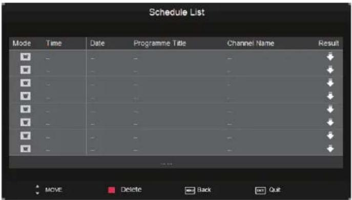 DENVER LDD-2655DVBT - 3). Schedule List - 1