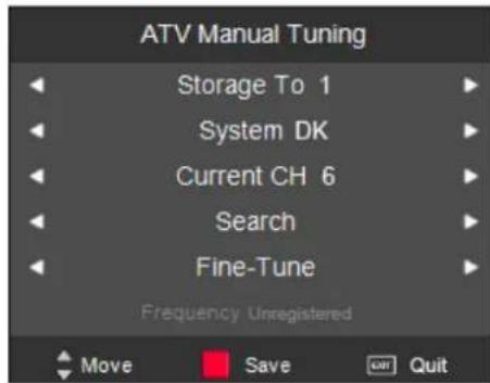DENVER LDD-2655DVBT - ATV Manual Tuning - 1