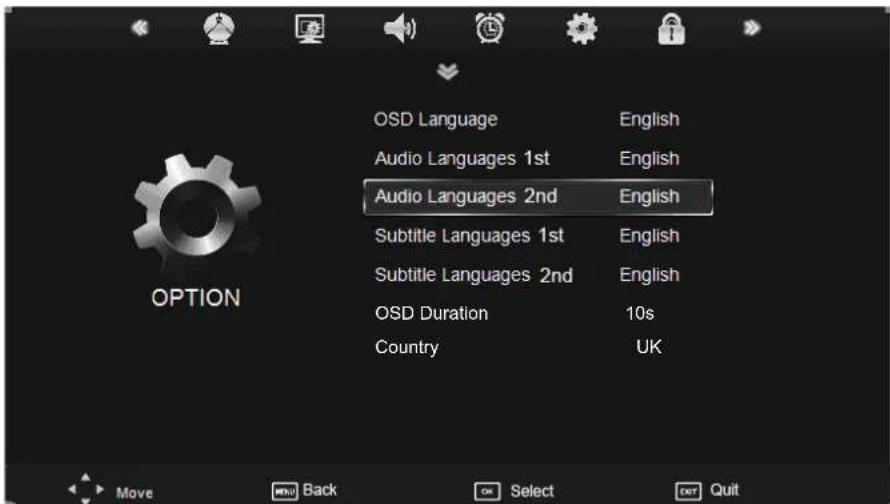 DENVER LDD-2655DVBT - OPTION menu - 1