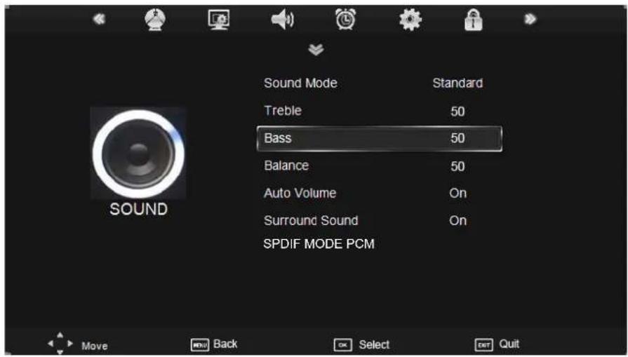 DENVER LDD-2655DVBT - SOUND menu - 1