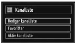 Kanalliste Rediger kanalliste Favoritter Aktiv kanalliste