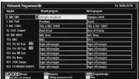 Finlux 46FLHX883U - Elektronisk Programguide (EPG) - 1