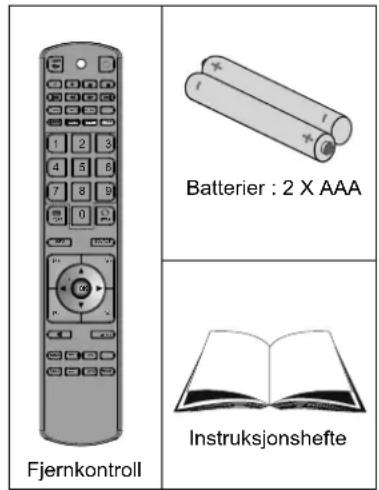 Fjernkontroll Batterier : 2 X AAA Instruksjonshefte