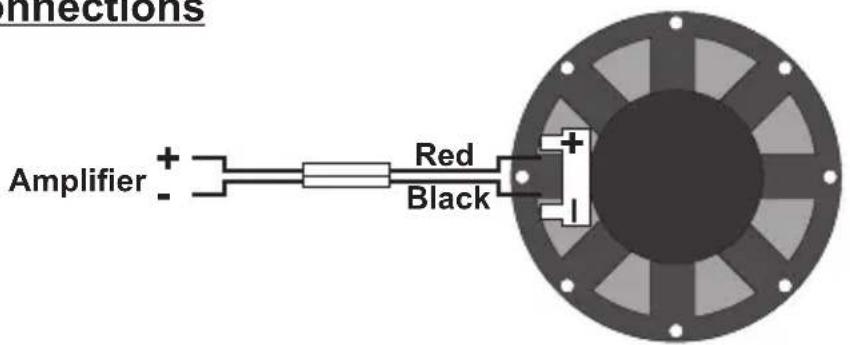 connections Amplifier + - Red Black