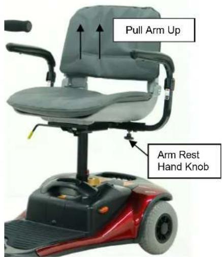 Pull Arm Up Arm Rest Hand Knob