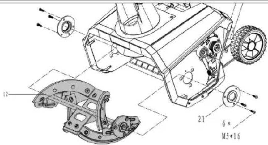 Technical diagram of a mechanical assembly with labeled parts and numbered annotations
