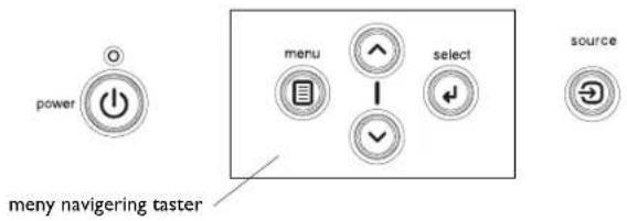 power menu select source meny navigering taster