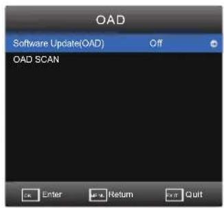 OAD Software Update(OAD) Off OAD SCAN OK Enter MP-10 Return Exit Quit